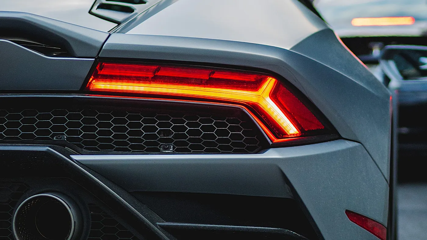 Lamborghini rear taillight with molten glow — Molten Series build
